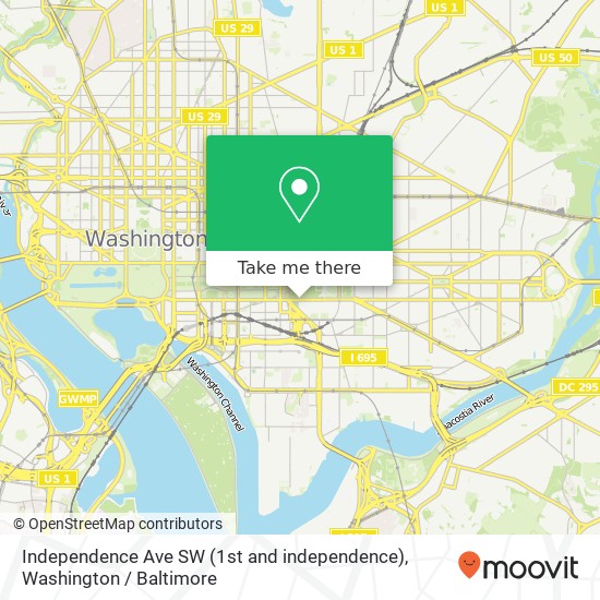 Mapa de Independence Ave SW (1st and independence), Washington, DC 20024