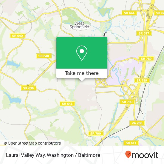 Mapa de Laural Valley Way, Springfield, VA 22153