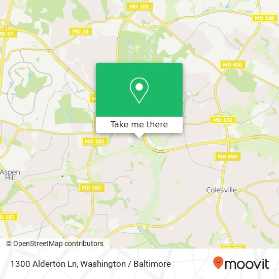 Mapa de 1300 Alderton Ln, Silver Spring, MD 20906