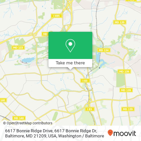 6617 Bonnie Ridge Drive, 6617 Bonnie Ridge Dr, Baltimore, MD 21209, USA map