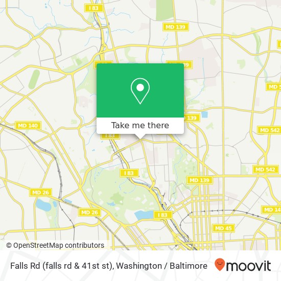 Mapa de Falls Rd (falls rd & 41st st), Baltimore, MD 21211