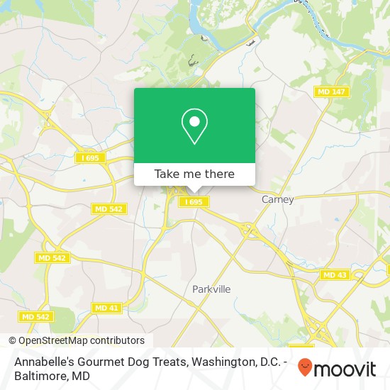 Mapa de Annabelle's Gourmet Dog Treats, Parkville, MD 21234
