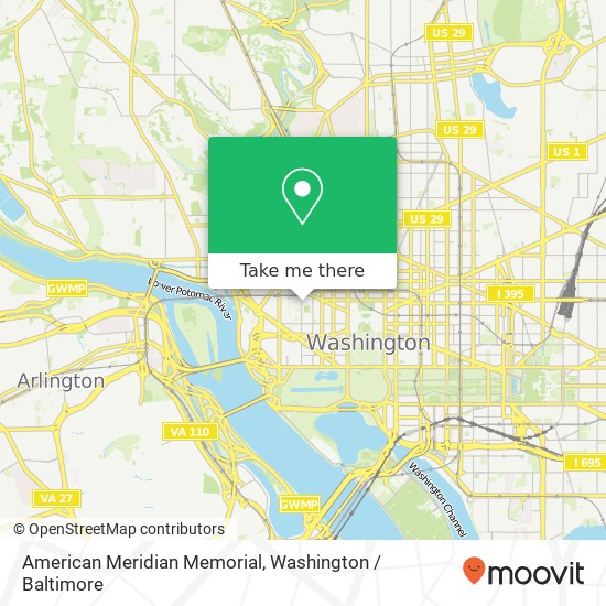 American Meridian Memorial map