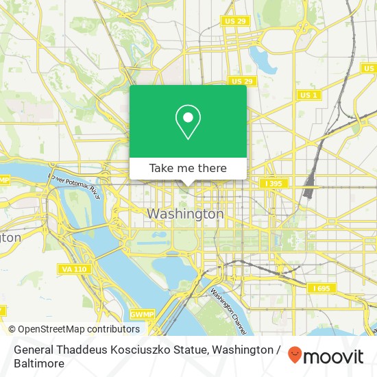 General Thaddeus Kosciuszko Statue map