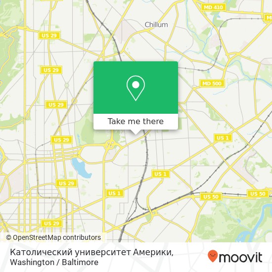 Mapa de Католический университет Америки