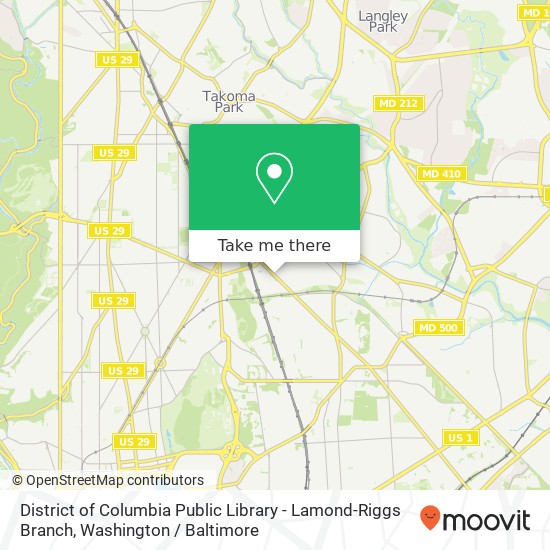 Mapa de District of Columbia Public Library - Lamond-Riggs Branch