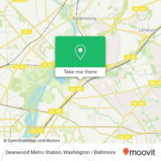Deanwood Metro Station map