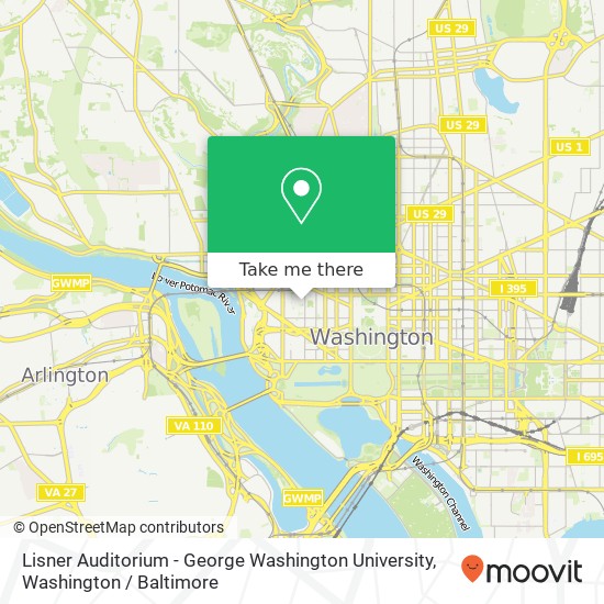 Lisner Auditorium - George Washington University map
