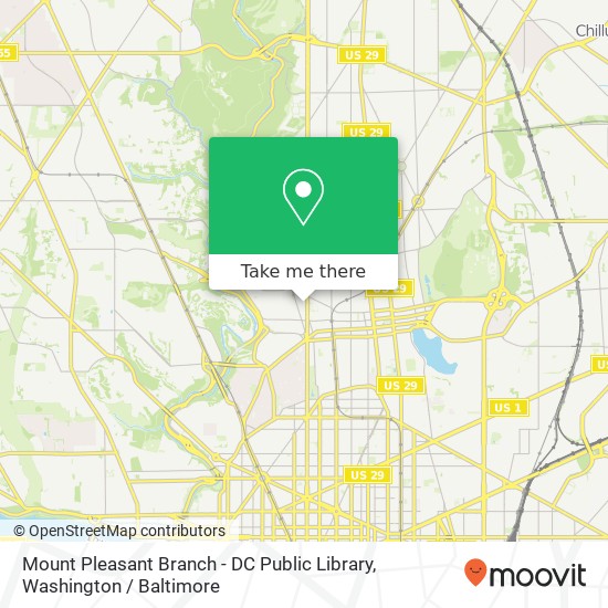 Mapa de Mount Pleasant Branch - DC Public Library