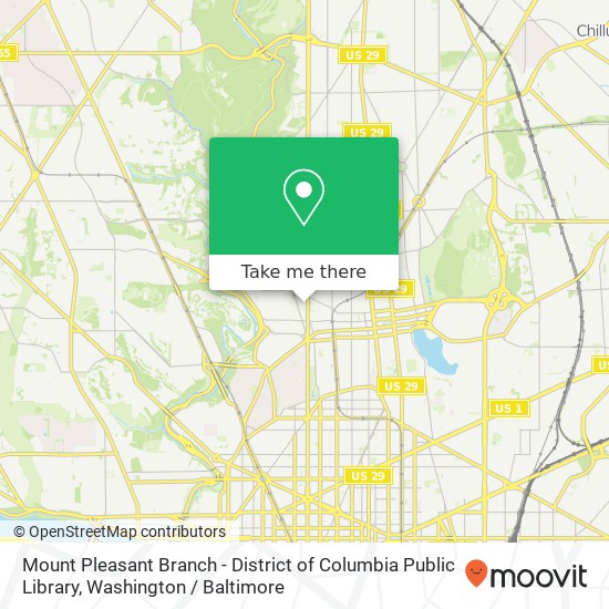 Mapa de Mount Pleasant Branch - District of Columbia Public Library