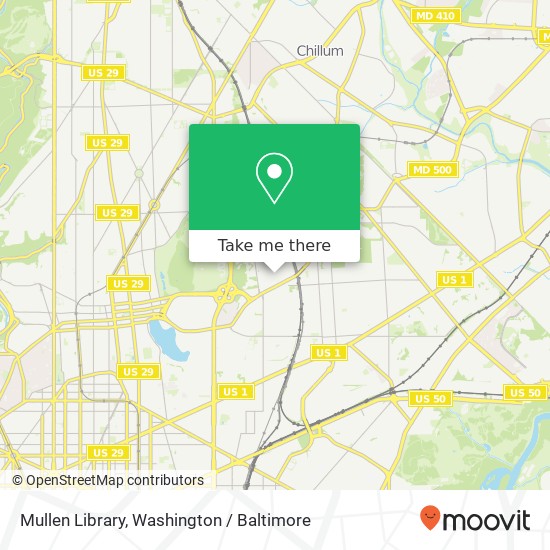 Mapa de Mullen Library