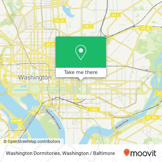 Mapa de Washington Dormitories