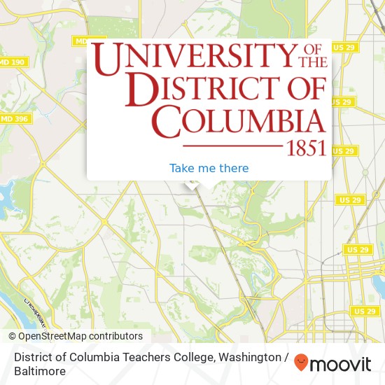 District of Columbia Teachers College map