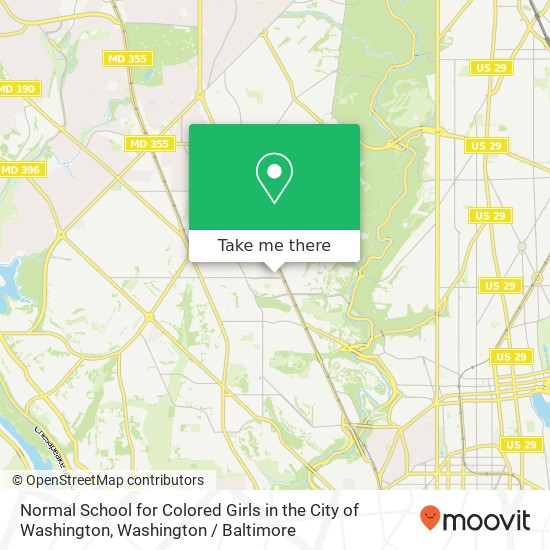 Normal School for Colored Girls in the City of Washington map