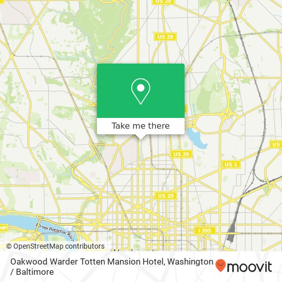 Mapa de Oakwood Warder Totten Mansion Hotel