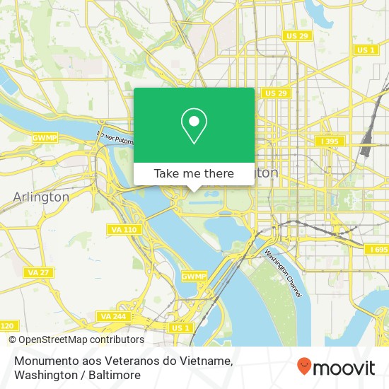Mapa de Monumento aos Veteranos do Vietname