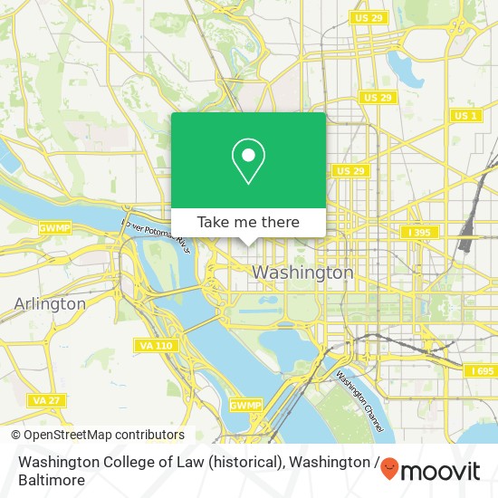 Mapa de Washington College of Law (historical)