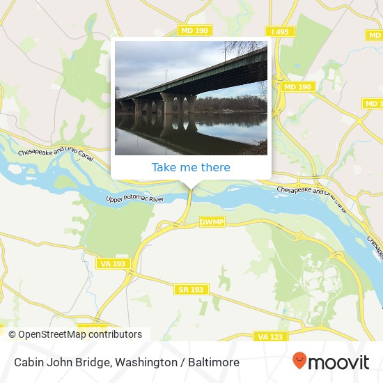 Cabin John Bridge map