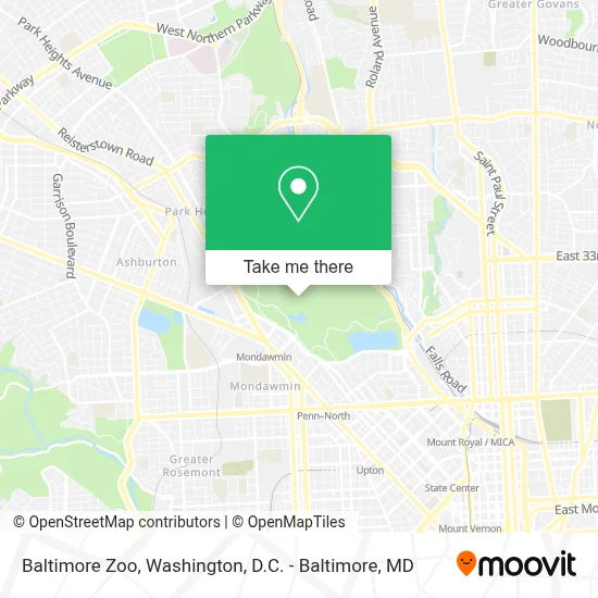 Baltimore Zoo map