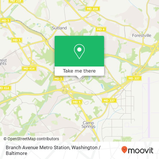 Mapa de Branch Avenue Metro Station