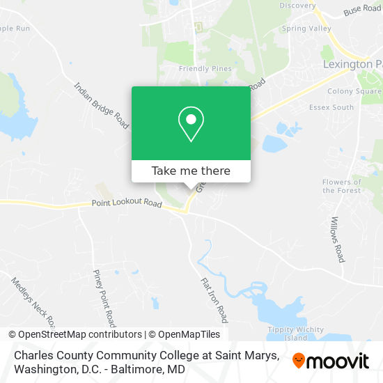 Charles County Community College at Saint Marys map