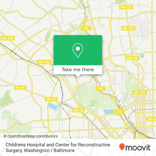 Childrens Hospital and Center for Reconstructive Surgery map