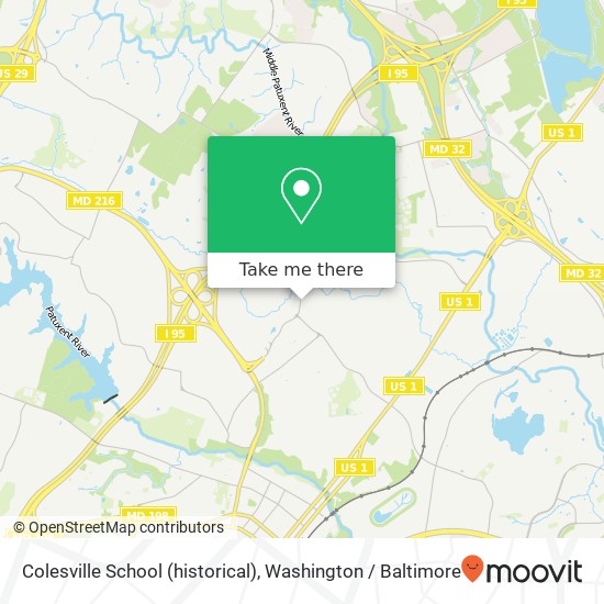 Colesville School (historical) map