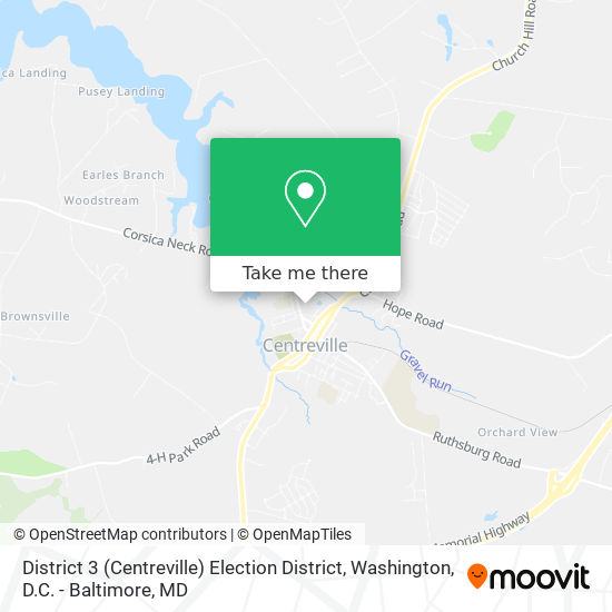 Mapa de District 3 (Centreville) Election District