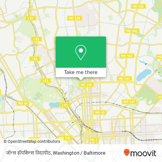 जॉन्स हॉपकिन्स विद्यापीठ map