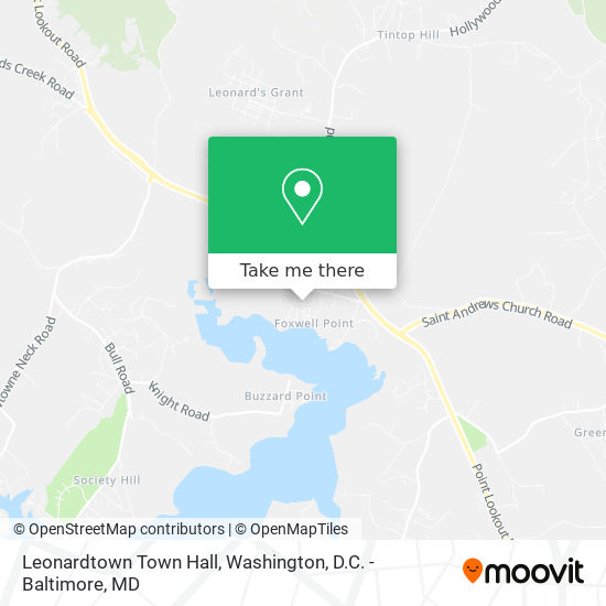 Leonardtown Town Hall map