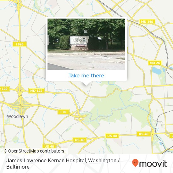 James Lawrence Kernan Hospital map