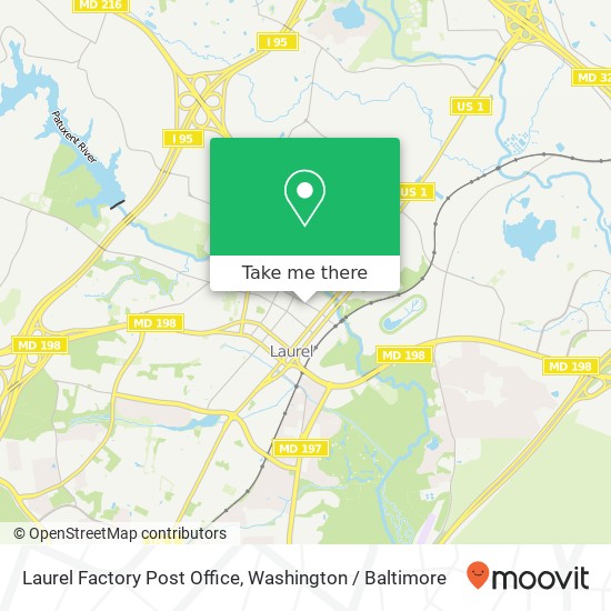 Laurel Factory Post Office map