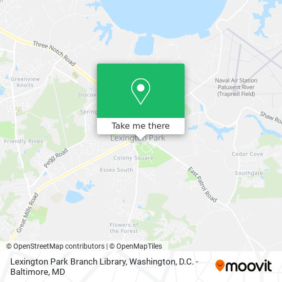 Lexington Park Branch Library map