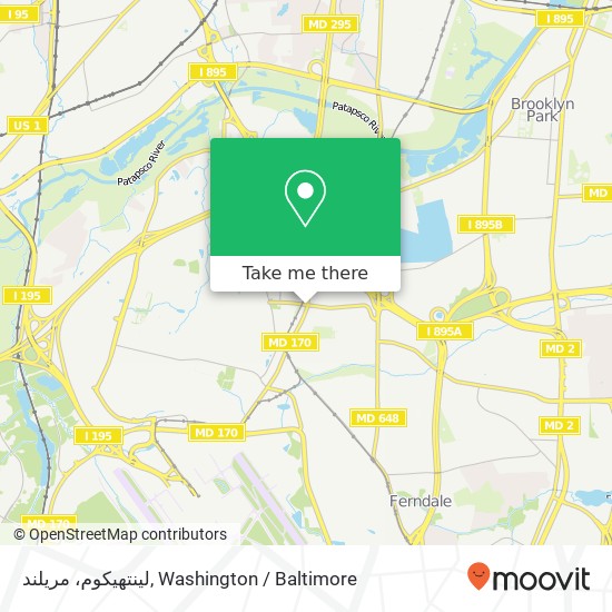 Mapa de لینتهیکوم، مریلند