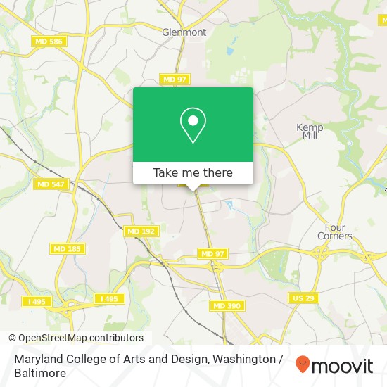 Mapa de Maryland College of Arts and Design