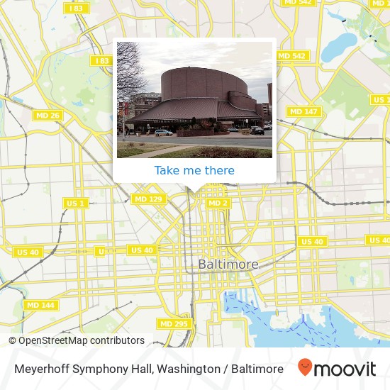 Mapa de Meyerhoff Symphony Hall