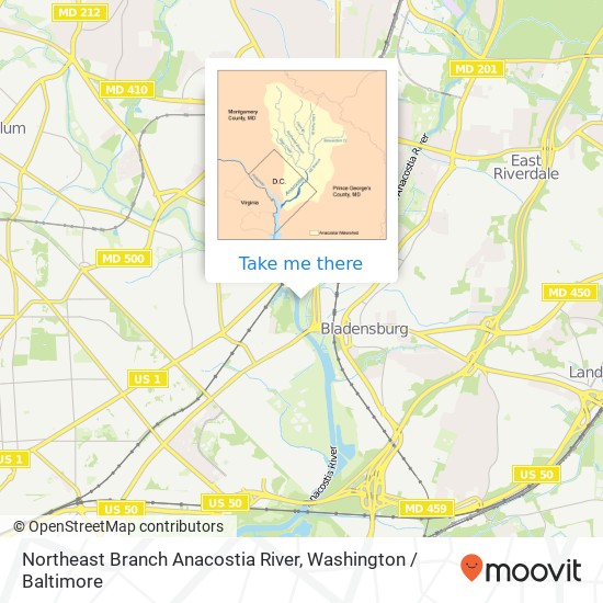 Northeast Branch Anacostia River map