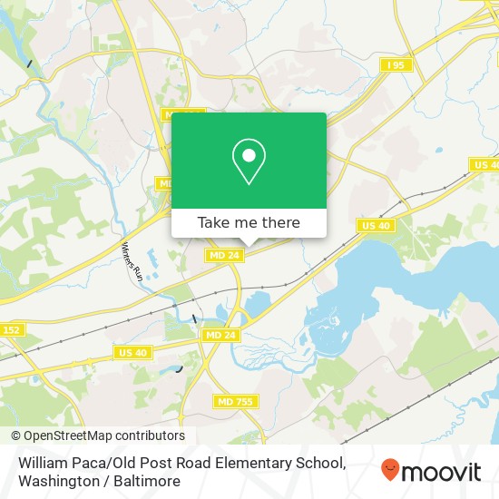 Mapa de William Paca / Old Post Road Elementary School
