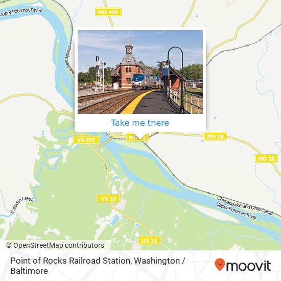 Mapa de Point of Rocks Railroad Station