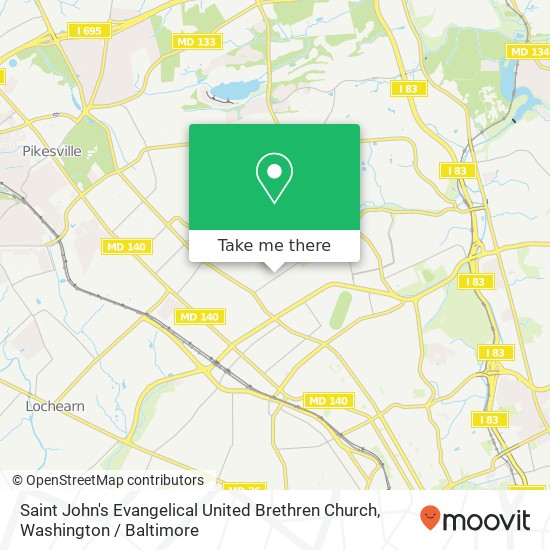 Saint John's Evangelical United Brethren Church map