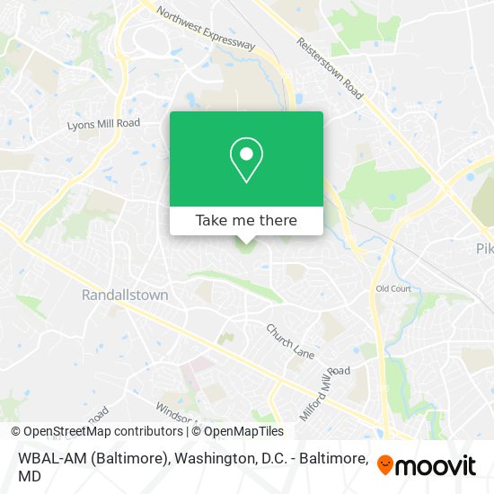 WBAL-AM (Baltimore) map