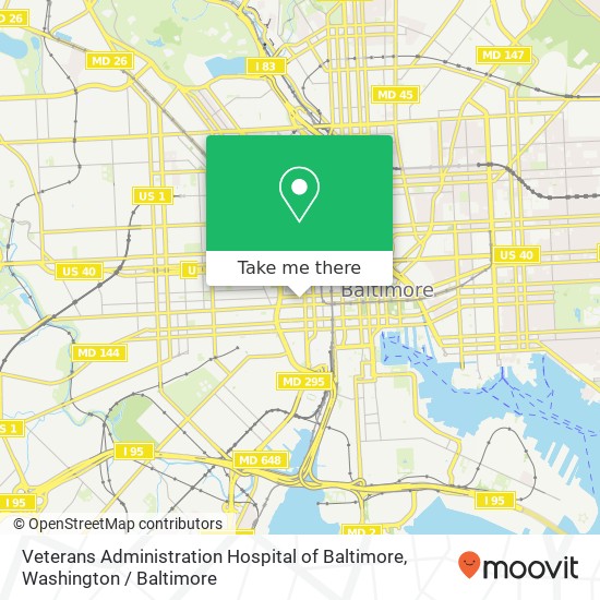 Veterans Administration Hospital of Baltimore map