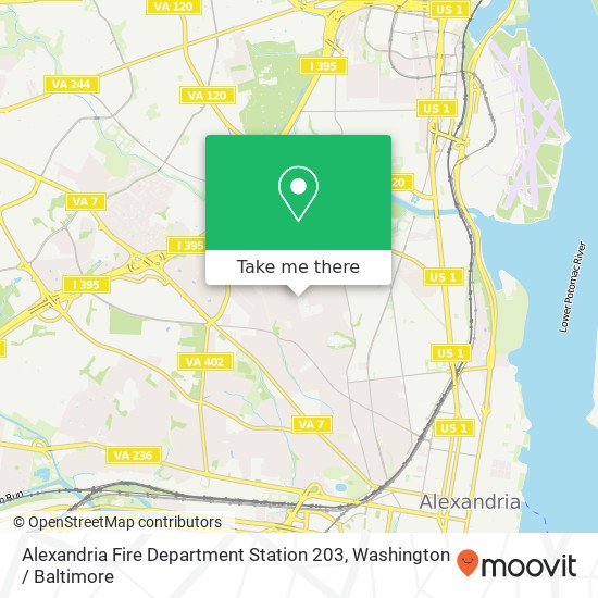 Alexandria Fire Department Station 203 map