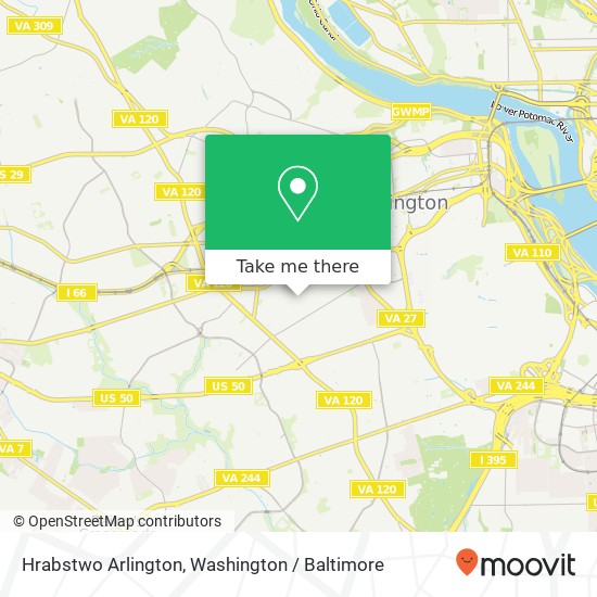 Mapa de Hrabstwo Arlington