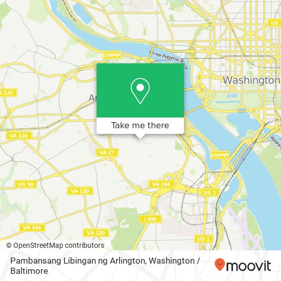 Mapa de Pambansang Libingan ng Arlington