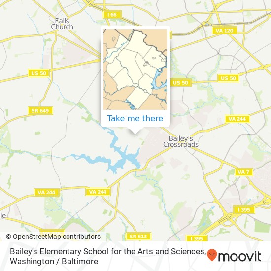 Mapa de Bailey's Elementary School for the Arts and Sciences