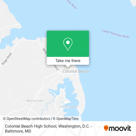 Colonial Beach High School map
