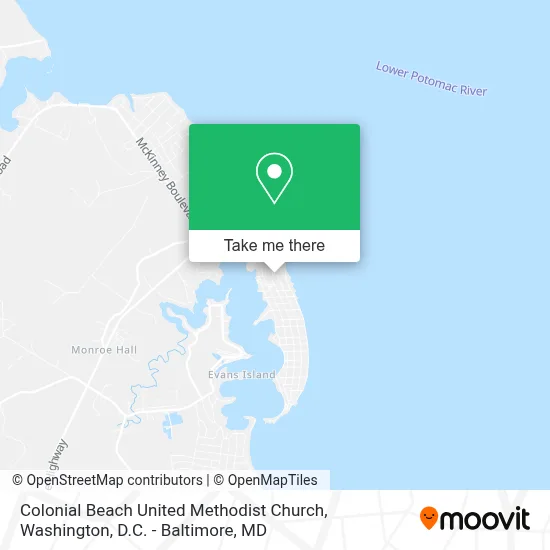 Colonial Beach United Methodist Church map