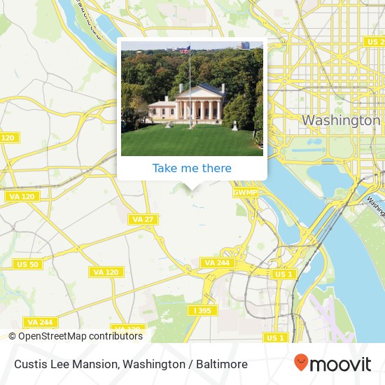 Mapa de Custis Lee Mansion