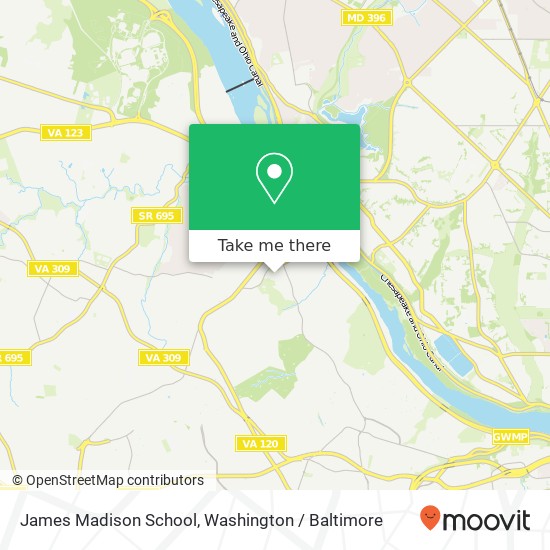 James Madison School map